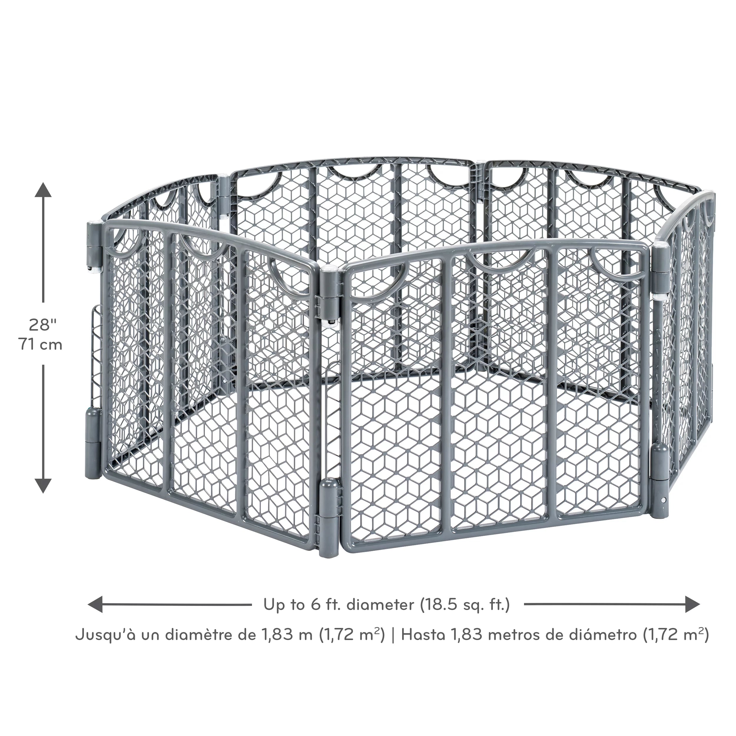 6-Panel Cool Gray Plastic Play Gate P147