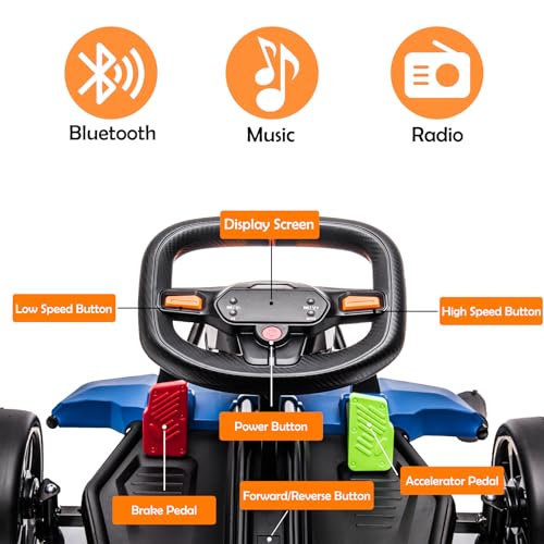 24V Electric Go Kart with 400W Motor, 2 Speeds Drift Kart O816471