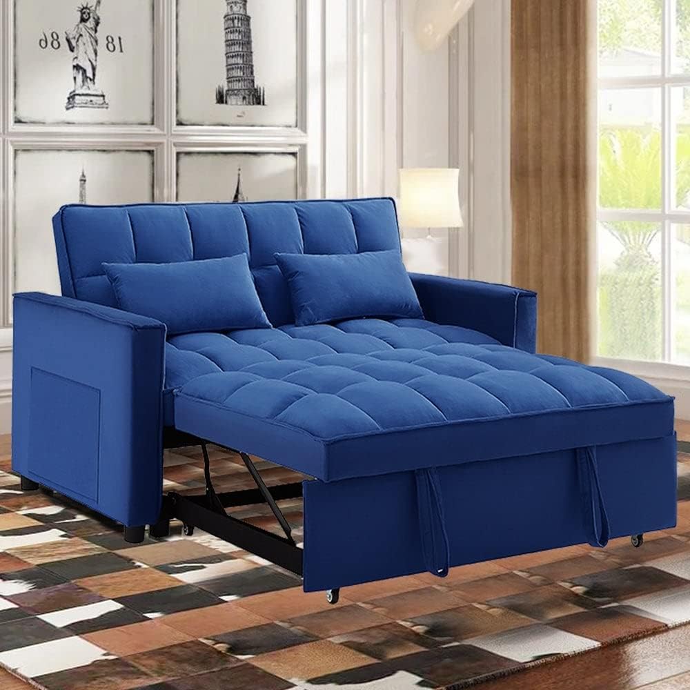 55" Width Convertible Loveseat Sleeper Sofa Grey L690492
