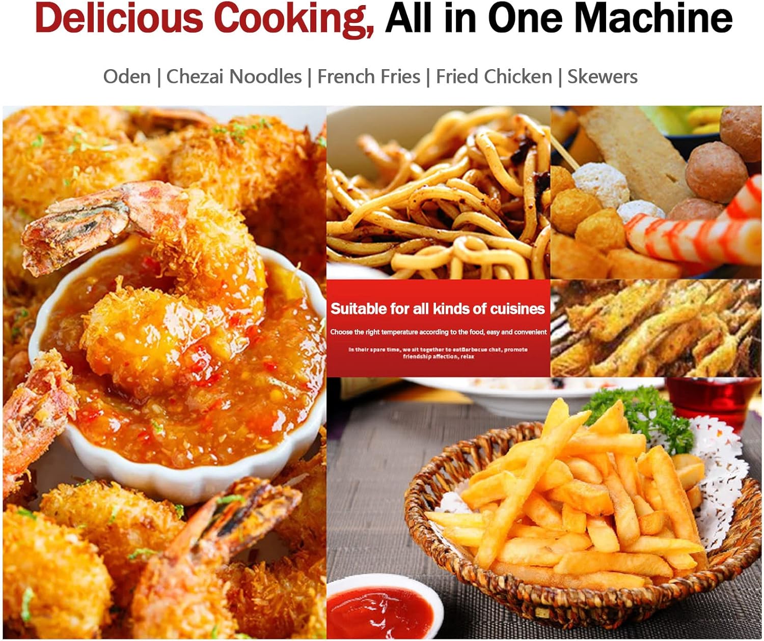3000W Electric Double Deep Fat Fryer, 12L, 2 Oil Baskets, Adjustable Temperature L813