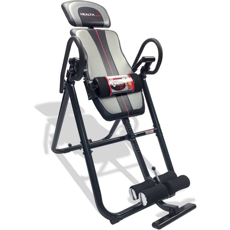 Gray/Red Inversion Table with Adjustable Heat and Massage F58018