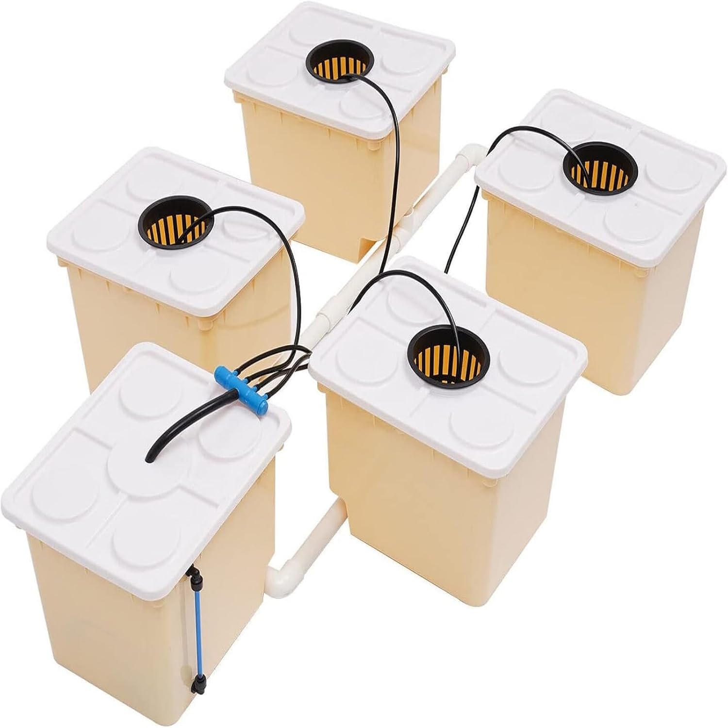 2.91 Gallon Deep Water Culture Hydroponic System with 5 Sites Dutch Buckets F9477