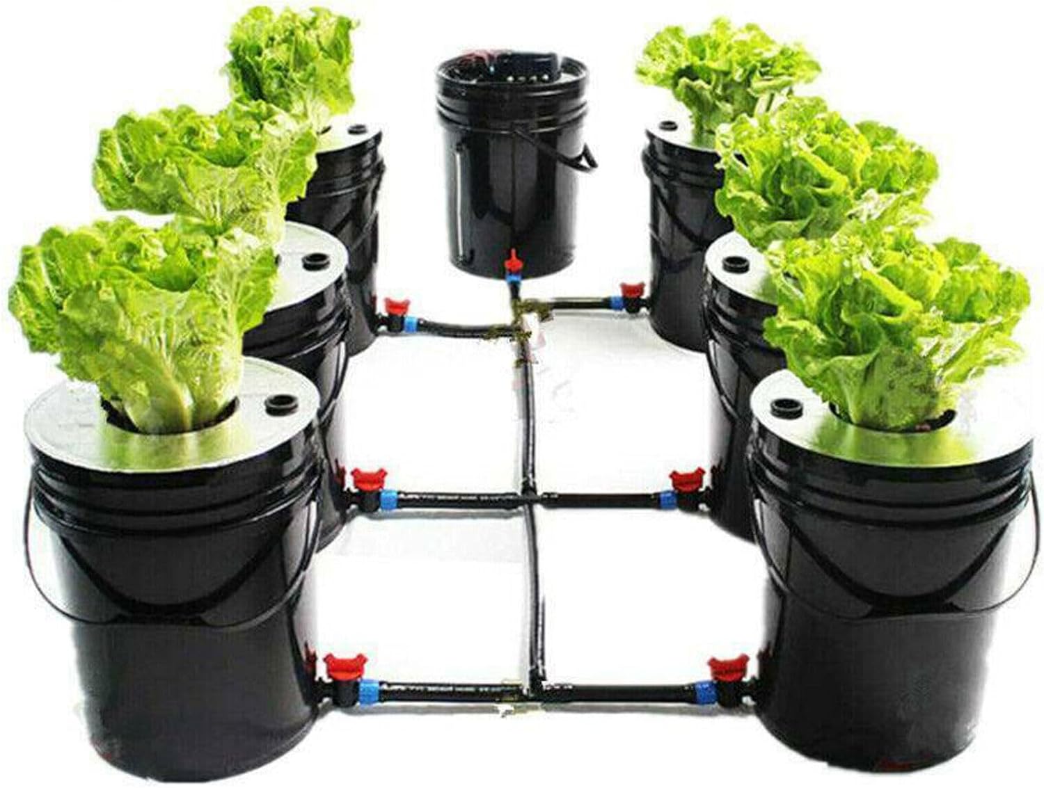 7 Bucket 5 Gallon Hydroponic Growing Kit with Pump W57950