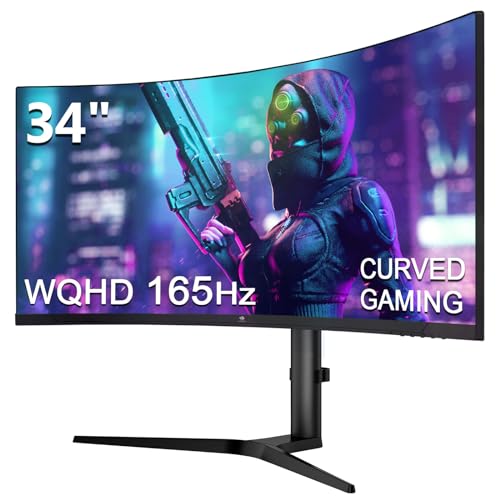 34" Ultrawide 2K Curved Gaming Monitor with 165Hz Refresh Rate, 21:9 Aspect Ratio, 3440x1440 Resolution, VA Panel C817