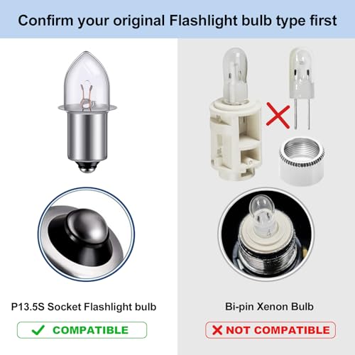LED Flashlight Bulb DC4-24V, 3W Maglight Replacement Bulbs (1 Pack) O7628