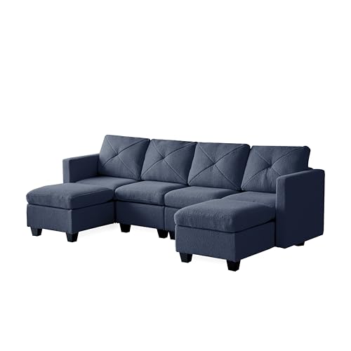 Modular Sectional Sofa, Boucle Fabric U Shaped Couch with Storage, 6 Seat K176084