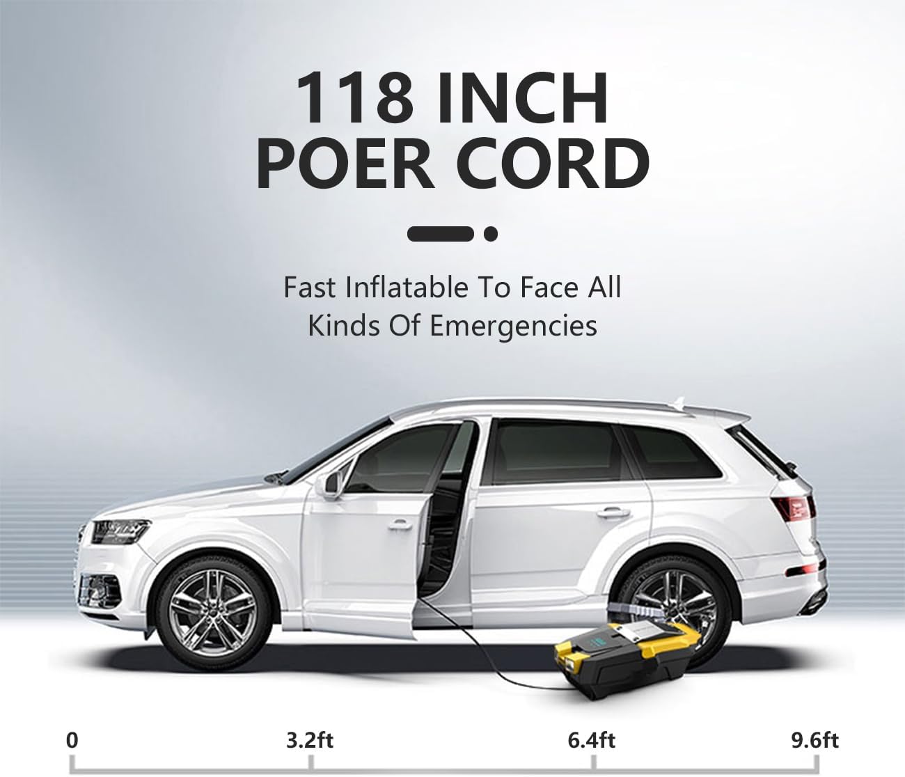Portable 150 PSI 12V Electric Air Compressor Tire Inflator with Digital Pressure Gauge G878162