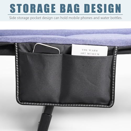 Grey Medium 70 in Foldable Camping Cot with Pillow R878