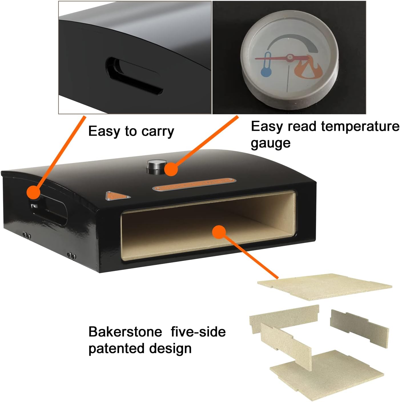 Pizza Oven Box Kit with Wood Pizza Peel, Turning Peel M1818
