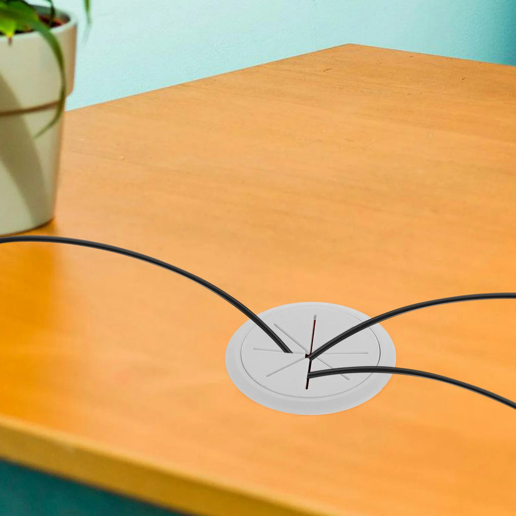 White 4 Pcs Wall Grommets for Cables P49507