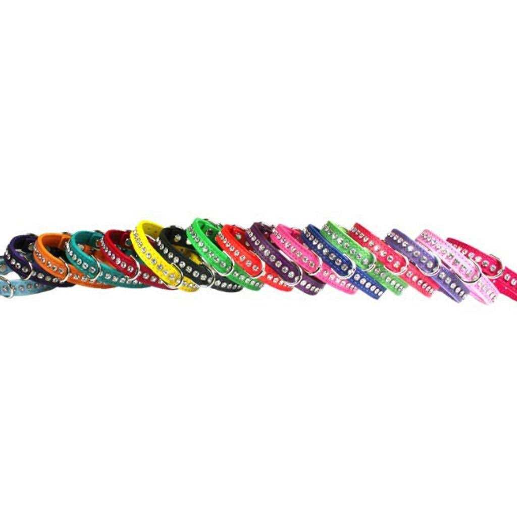 Leather Crystal Dog Collar I708724