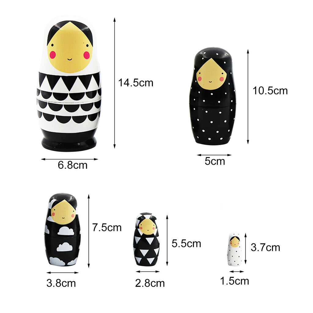 5Pcs Wooden Matryoshka Dolls J817590