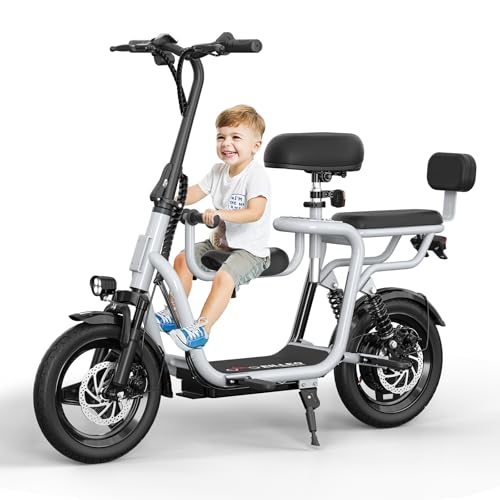 Silver Electric Scooter with 500W Motor and 14" Pneumatic Tire F3419