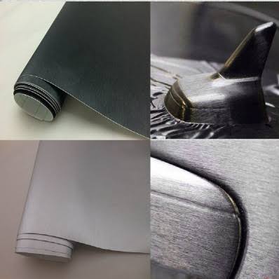 Brushed Gunmetal Aluminium Car Vinyl Wrap Film 152cm x 100cm Silver Brushed Aluminium S311488