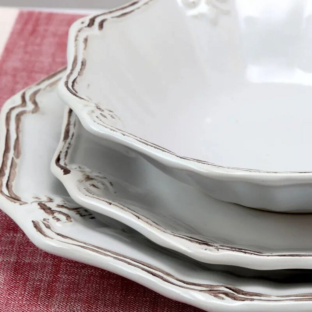 20-Piece White Stoneware Dinnerware Set O2810