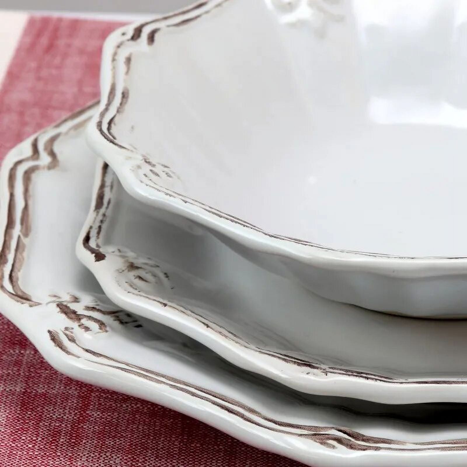 20-Piece White Stoneware Dinnerware Set O2810