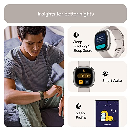 Lunar White/Platinum Advanced Health Smartwatch with ECG, SpO2, 24/7 Heart Rate and GPS V405
