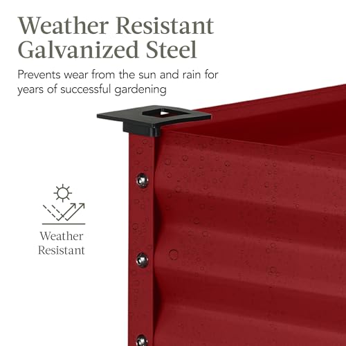 Galvanized Raised Garden Bed Metal Elevated Planter Box Dark Green J5724