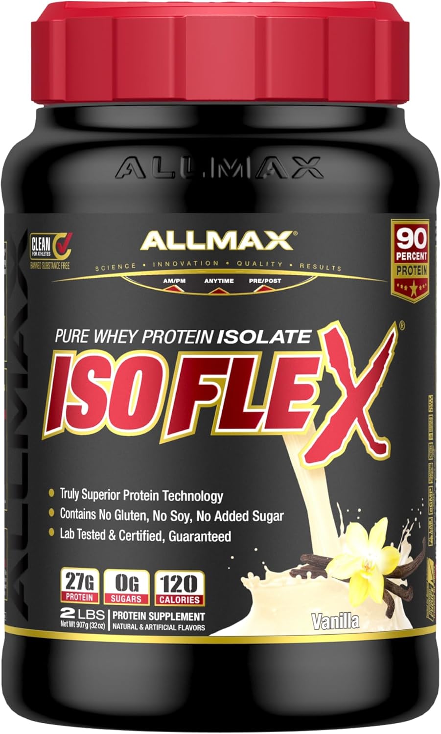 Vanilla Whey Protein Isolate, 2 lb, 27 Grams Protein Per Scoop P206
