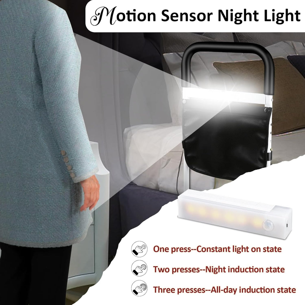 Adjustable Bed Rails with Motion Light Storage Pocket Z12738