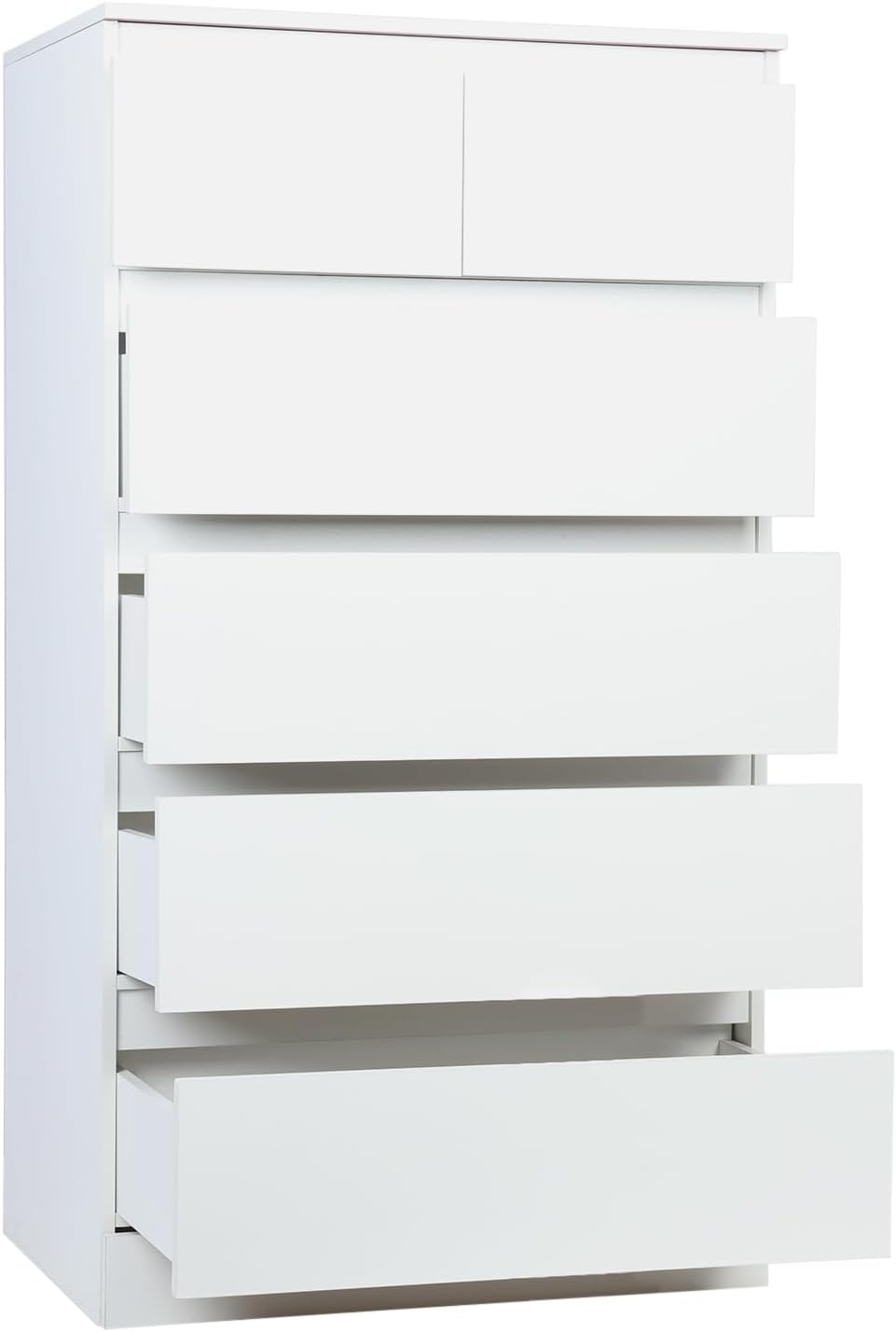 White 6 Drawer Tall Wood Dresser Z13496