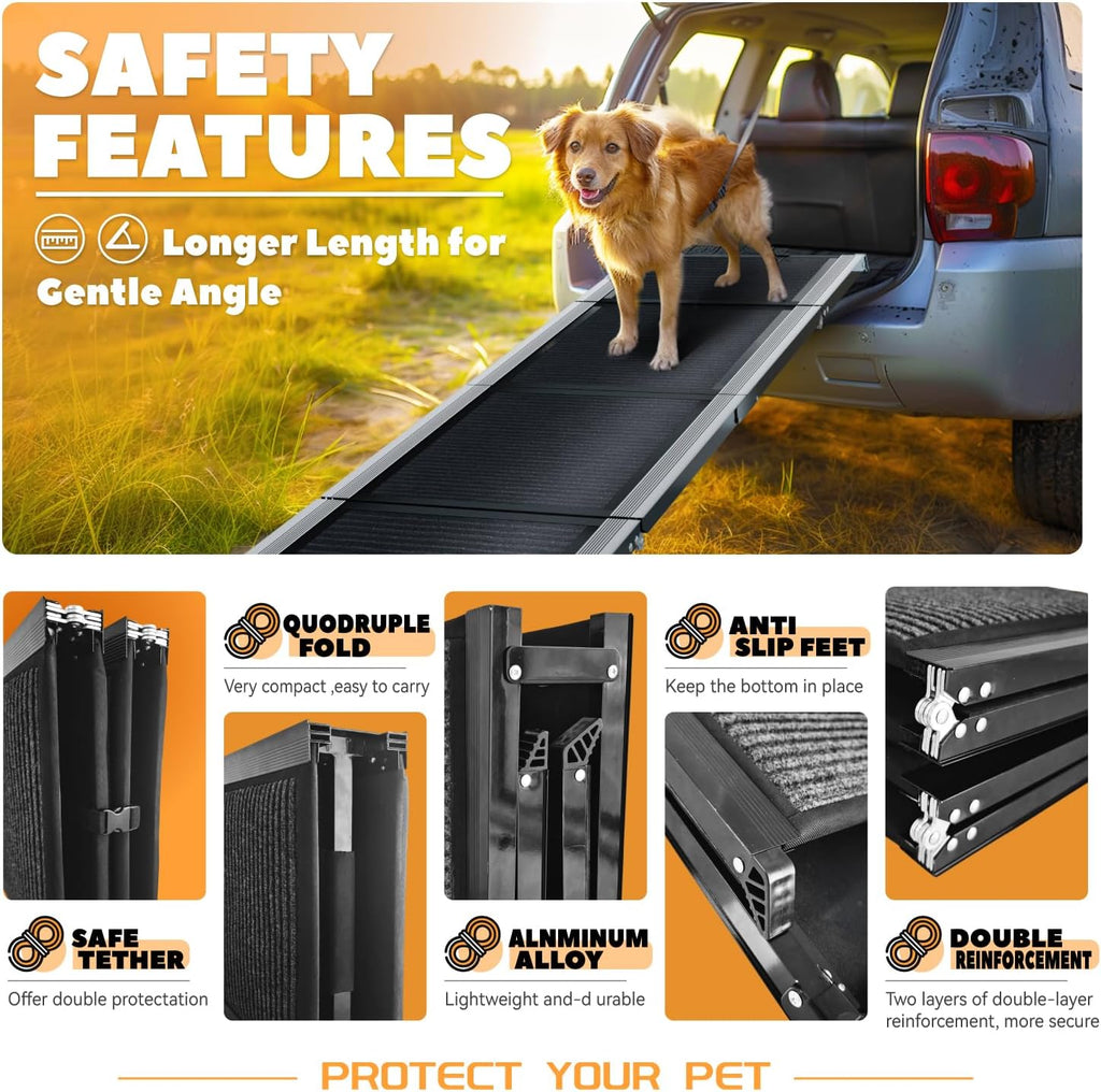 71" Foldable Non-Slip Dog Car Ramp K9384