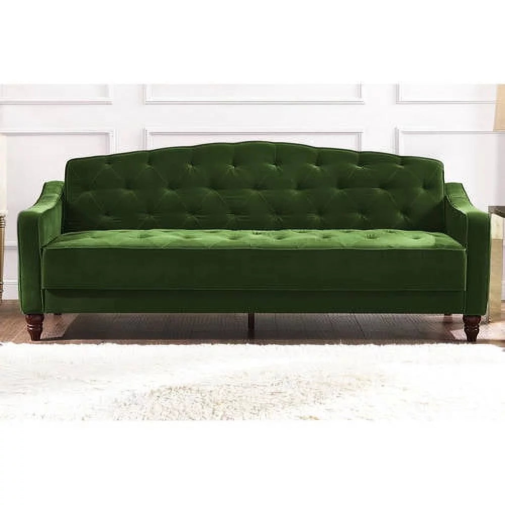 Green Velvet Tufted Sofa Sleeper F938