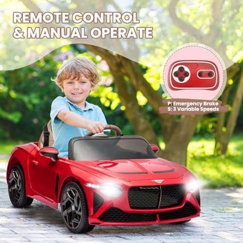 White Licensed Bentley Bacalar Kids Electric Car with Parent Remote Control V50014