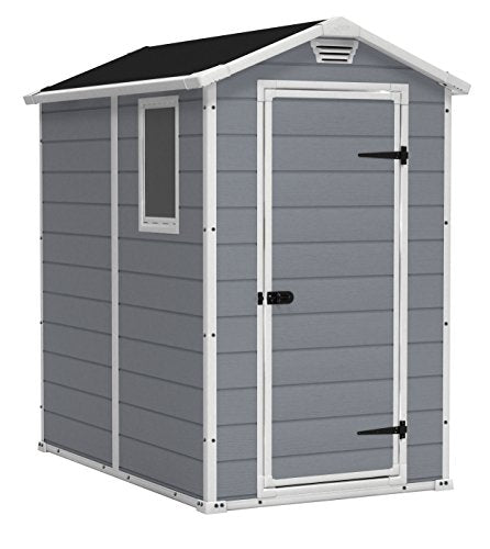 Grey & White 4x6 Resin Outdoor Storage Shed Z327