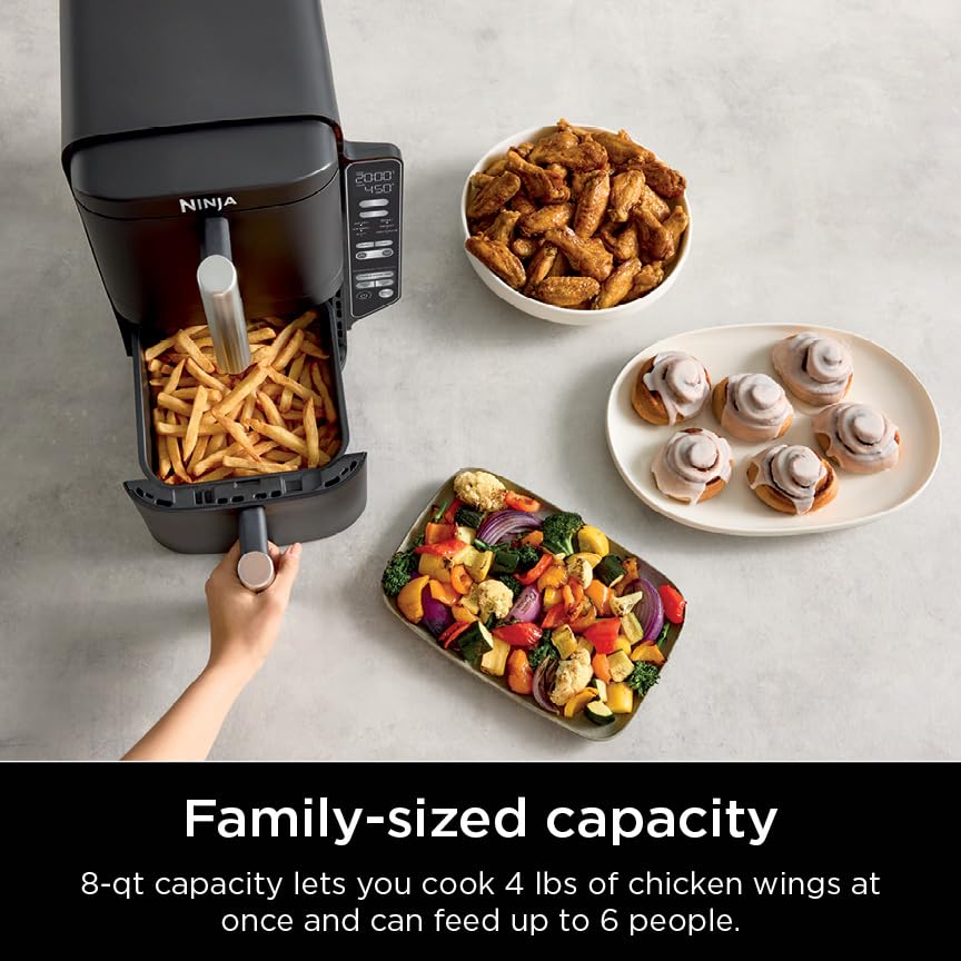 Black 8 QT 2-Basket Air Fryer X5734