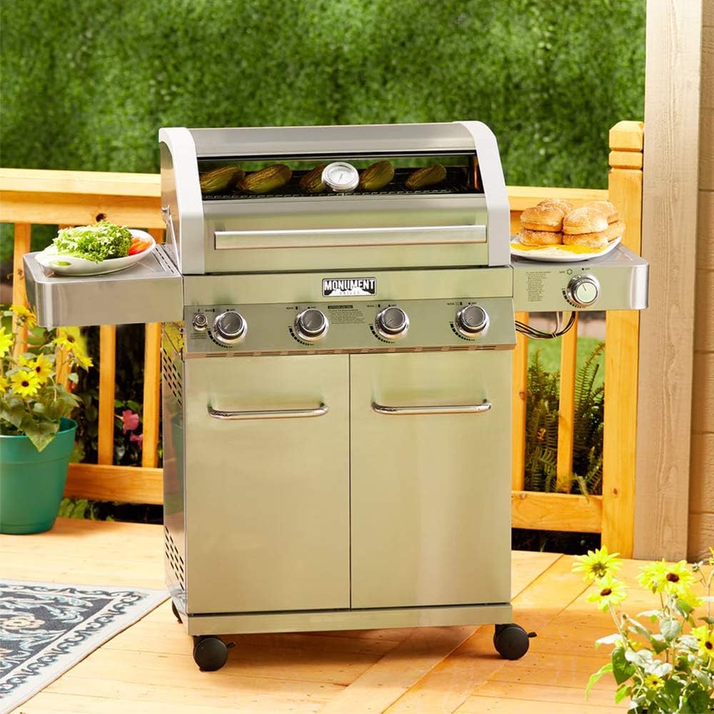 4-Burner Cabinet Style Natural Gas Grill, Stainless Steel J1053