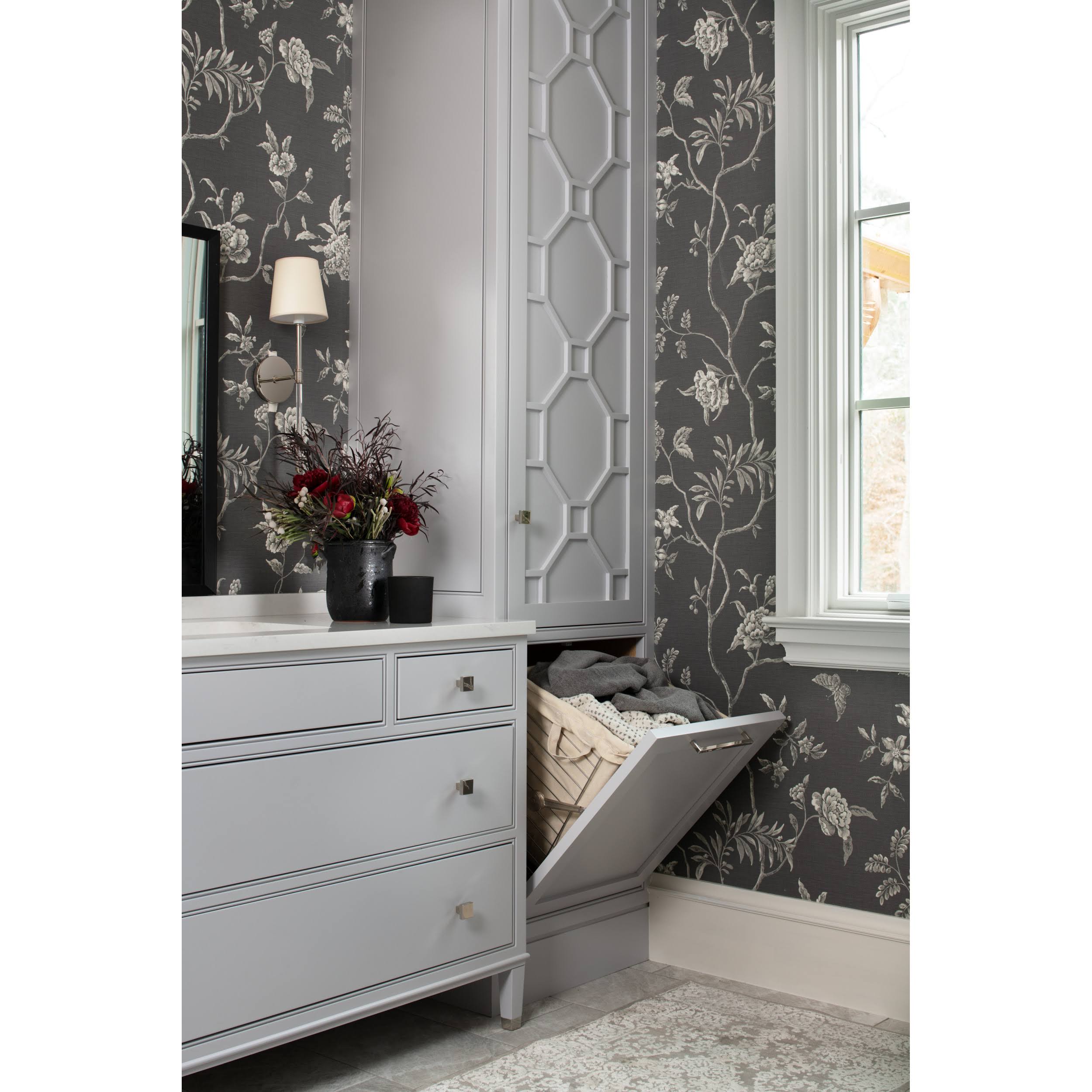 Tilt Out Hamper Basket, Satin Nickel F384446