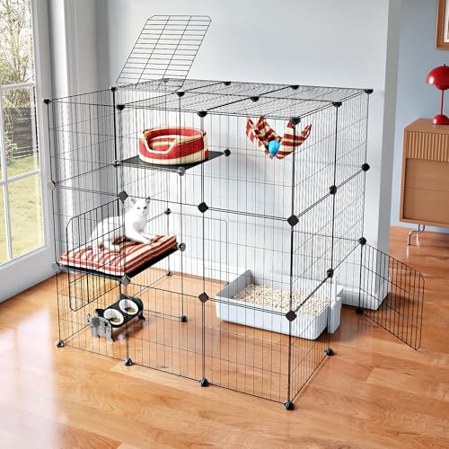 3-Tier Metal Wire Cat Cage K8544