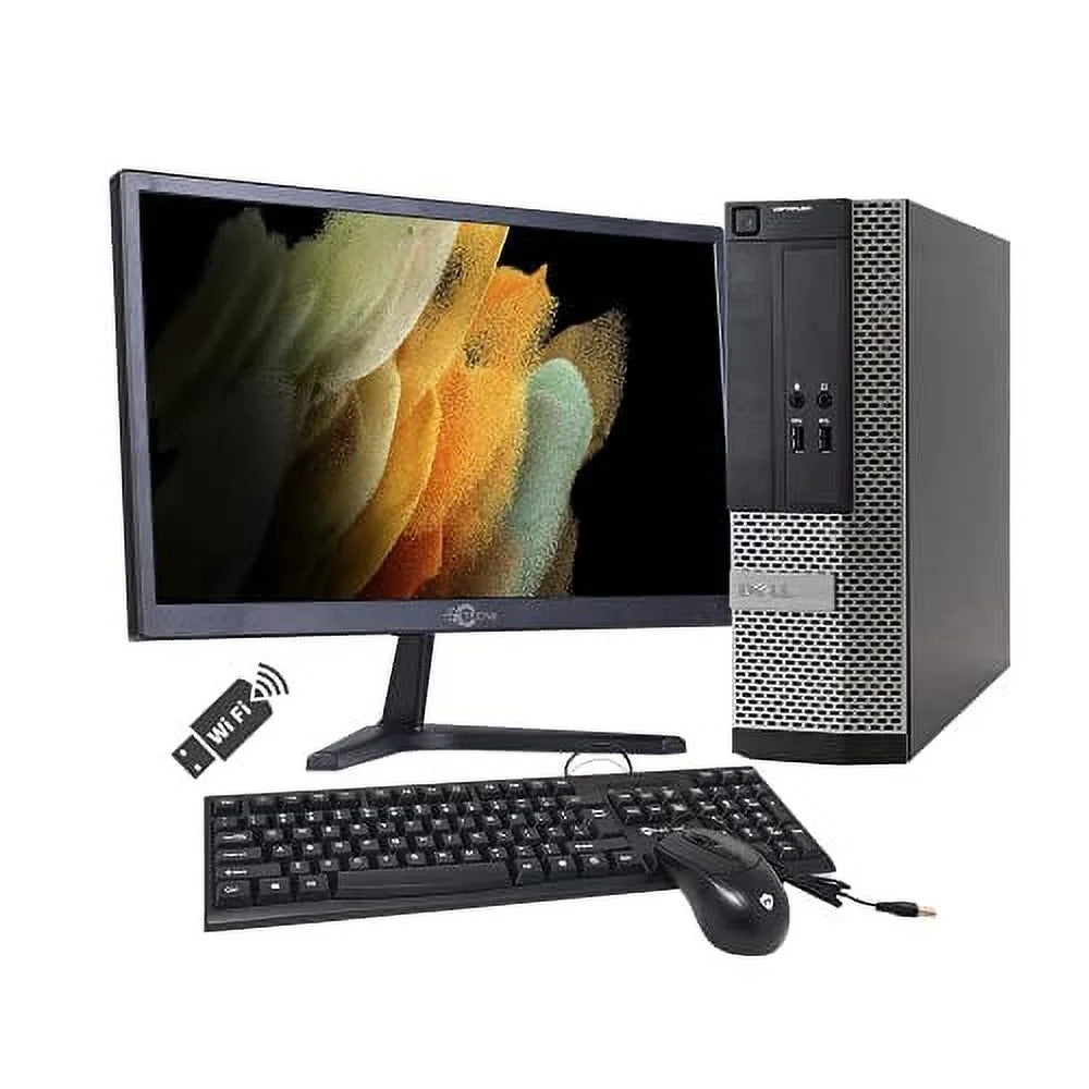 Pre-Owned Dell Optiplex 3020 Business Desktop Computer with 20-inch Screen Intel Quad Core i5 16GB RAM 512GB SSD Windows 10 Professional S1106