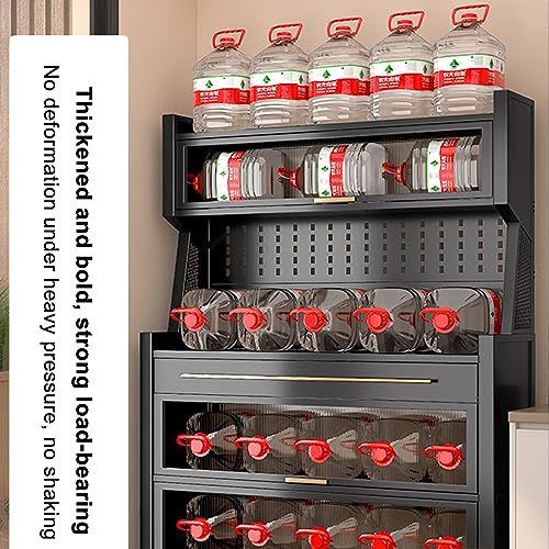 Gris L-80CM/31.5IN Kitchen Storage Cabinet with Drawers and Flip Door Cabinet F89255