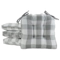 Gray Set of 4 Chair Pads with Tiebacks I6572