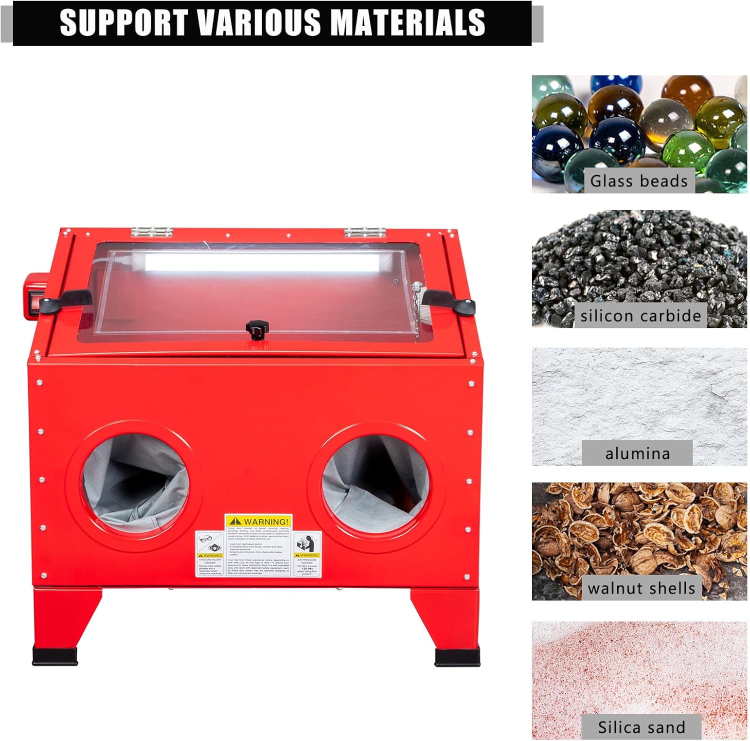 25 Gallon Bench Top Air Sandblasting Cabinet with Spray Gun H37345