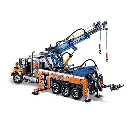 Heavy-Duty Tow Truck with Crane Building Set D81562