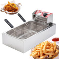 3000W Electric Double Deep Fat Fryer, 12L, 2 Oil Baskets, Adjustable Temperature L813