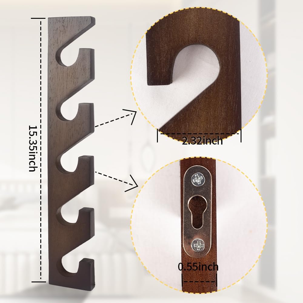 3 Pcs Wall Mounted Wooden Hat Rack I64492