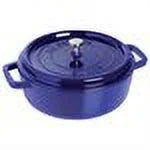Cast Iron 6-qt Shallow Wide Round Cocotte Dark Blue A11931