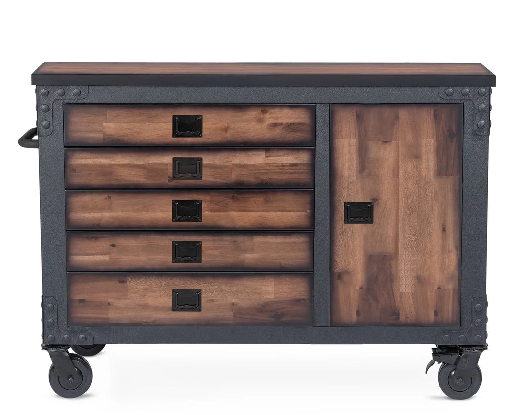 48 in. 5-Drawers Rolling Tool Chest with Wood Top U7592