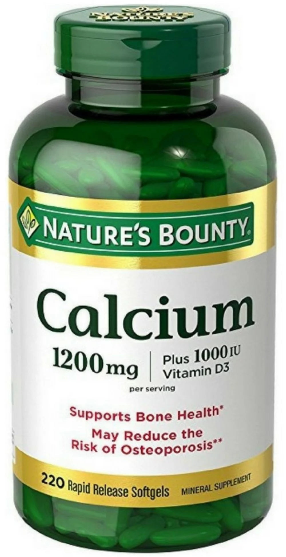1200mg Calcium Plus 1000IU Vitamin D3 Softgels 220 ea (Pack of 3) G117
