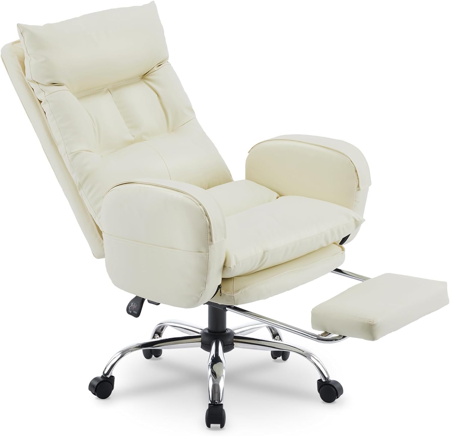 White High-Back PU Leather Office Chair with Footrest I850771