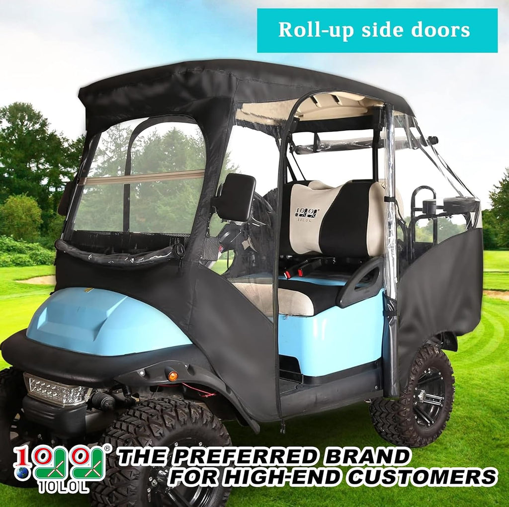4 Passenger Golf Cart Enclosure with 4-Sided Clear Window 420D Rain Cover A169