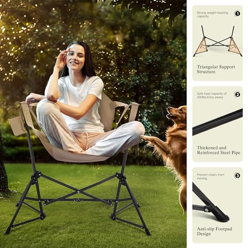 Blue Adjustable Folding Camping Chair with Cup Holder Q1751