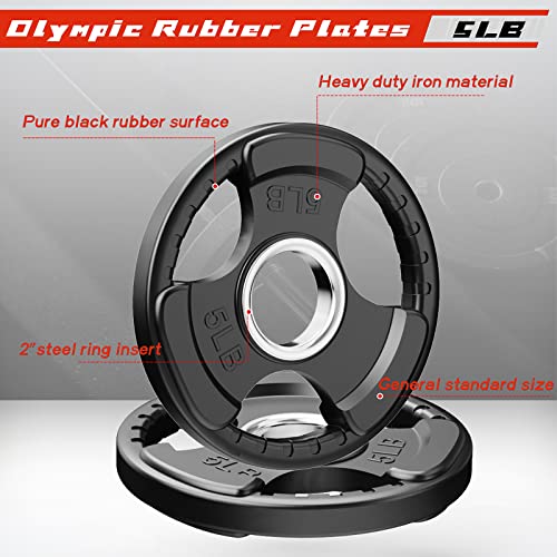 2.5-45 LB Olympic Rubber Grip Weight Plates T2989