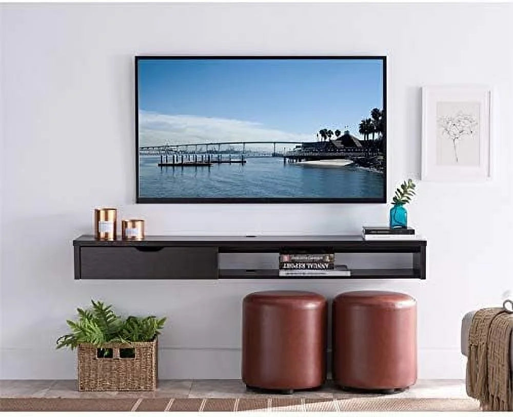 Cappuccino Wood Floating TV Stand T935568