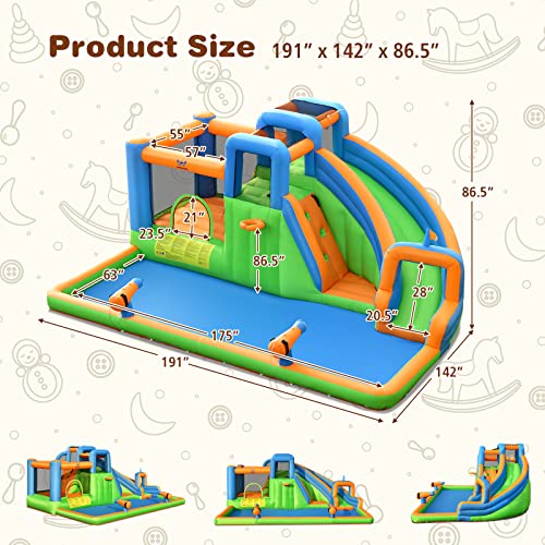 7 in 1 Inflatable Water Slide with Splash Pool S4990