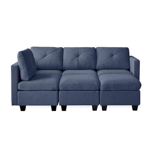 Modular Sectional Sofa, Boucle Fabric U Shaped Couch with Storage, 6 Seat K176084